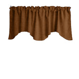Faux Burlap Scalloped Valance Curtain Window Treatment Kitchen Home Décor 58" Wide / 20" Tall