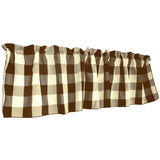 Poplin Buffalo Checkered Window Valance 58" Wide - Brown and Cream