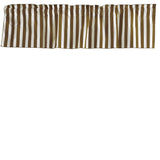 Cotton Window Valance Stripe Print 58 Inch Wide / 1 Inch Stripe - Brown and White