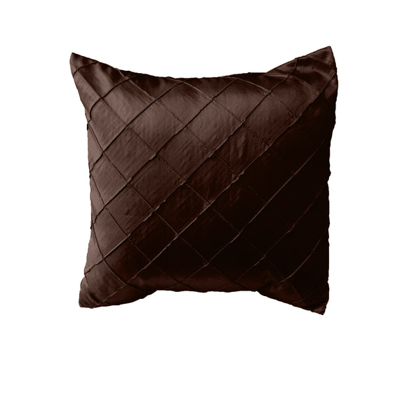 Pintuck Taffeta Decorative Throw Pillow/Sham Cushion Cover Brown