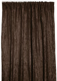 Crinkle Taffeta Crushed Pattern Single Curtain Panel 54 Inch Wide - Brown