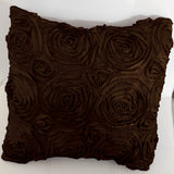 Satin Rosette Decorative Throw Pillow/Sham Cushion Cover Brown
