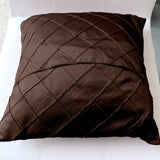 Pintuck Taffeta Decorative Throw Pillow/Sham Cushion Cover Brown