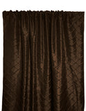 Pintuck Taffeta Cross Stitch Pattern Single Curtain Panel 54 Inch Wide - Brown