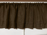 Faux Burlap Window Valance 58" Wide with Pleated Ruffles Brown