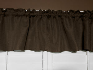 Faux Burlap Window Valance 58" Wide Solid Brown