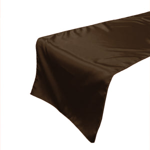 Shiny Satin Table Runner Solid Brown