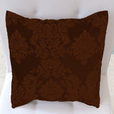 Flocked Damask Decorative Throw Pillow/Sham Cushion Cover Brown on Brown