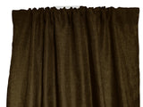 Faux Burlap Texture Polyester Solid Single Curtain Panel 58 Inch Wide - Brown