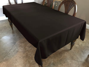 Polyester Poplin Gaberdine Durable Tablecloth Solid Brown
