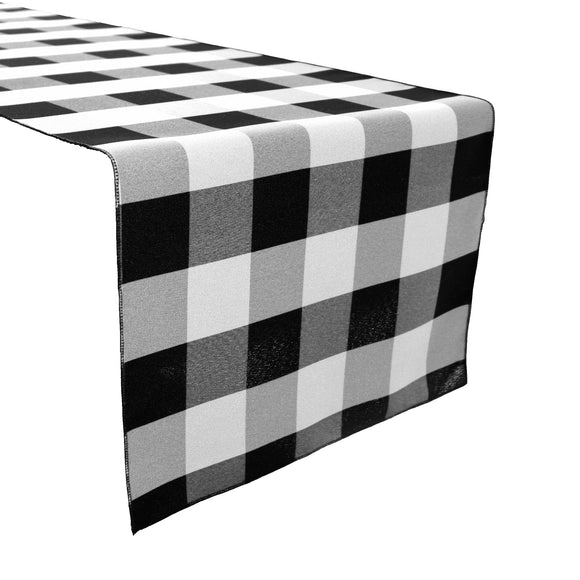 Poplin Table Runner Buffalo Gingham Checkered Black and White