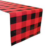 Poplin Table Runner Buffalo Gingham Checkered Red and Black