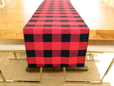 Poplin Table Runner Buffalo Gingham Checkered Red and Black