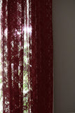 Floral Lace Window Curtain 58 Inch Wide Burgundy