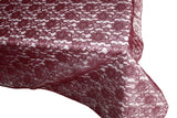 Sheer Lace Tablecloth Overlay Wedding and Party Decoration Burgundy