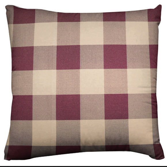Buffalo Checkered Decorative Throw Pillow/Sham Cushion Cover Burgundy Beige