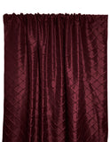 Pintuck Taffeta Cross Stitch Pattern Single Curtain Panel 54 Inch Wide - Burgundy