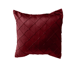 Pintuck Taffeta Decorative Throw Pillow/Sham Cushion Cover Burgundy