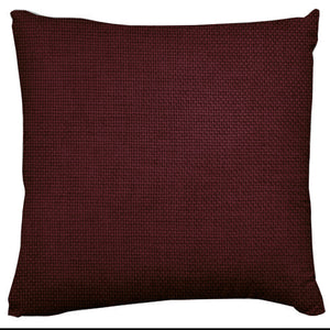 Faux Burlap Woven Texture Throw Pillow/Sham Cushion Cover Burgundy