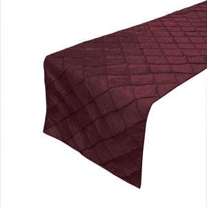 Pintuck Taffeta Table Runner - Burgundy
