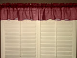 Sheer Organza Window Valance 58" Wide - Solid Burgundy
