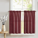 Faux Burlap Café Tier Curtains Window Treatment Kitchen Home Décor