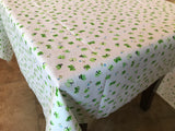 Cotton Tablecloth Floral Print Butterfly Green