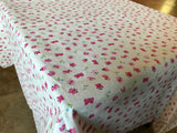 Cotton Tablecloth Floral Print Butterfly Pink