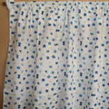 Cotton Curtain Floral Print 58 Inch Wide Butterfly Blue