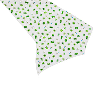 Cotton Print Table Runner Floral Butterfly - Green