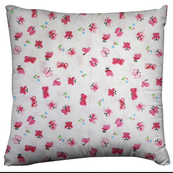 Cotton Butterfly Print Floral Decorative Throw Pillow/Sham Cushion Cover Pink
