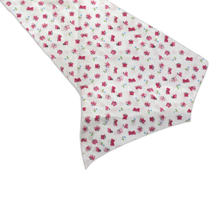 Cotton Print Table Runner Floral Butterfly - Pink