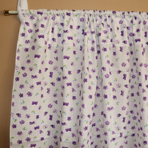 Cotton Curtain Floral Print 58 Inch Wide Butterfly - Purple