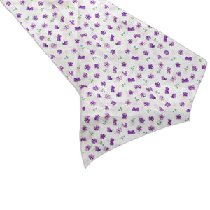Cotton Print Table Runner Floral Butterfly - Purple