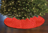 Heavy Brocade Shiny Candy Canes Holiday Tree Skirt Christmas Decoration 56" Round Large Skirt