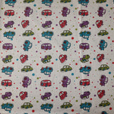 Cotton Tablecloth Automobile Print Cars and Trucks White