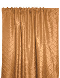 Pintuck Taffeta Cross Stitch Pattern Single Curtain Panel 54 Inch Wide - Champagne