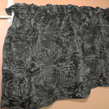 Rosette Floral Pop Up Flower Window Valance 54 Inch Wide Charcoal Grey
