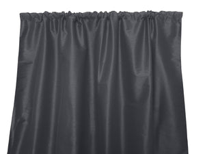 Faux Silk Solid Dupioni Window Curtain 56 Inch Wide Charcoal