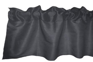 Faux Silk Dupioni Window Valance 56 Inch Wide - Charcoal