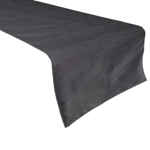 Faux Silk Dupioni Table Runner Charcoal Grey