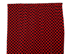 Cotton Curtain Checkered Print 58 Inch Wide Racecar 1 Inch Checkerboard Red and Black