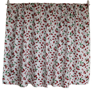 Cotton Curtain Fruits Print 58 Inch Wide Allover Cherries - White