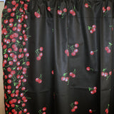 Cotton Curtain Fruits Print 58 Inch Wide Cherry Border Black