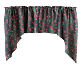 Swag Valance Cotton Cherries Allover Print 58" Wide / 36" Tall