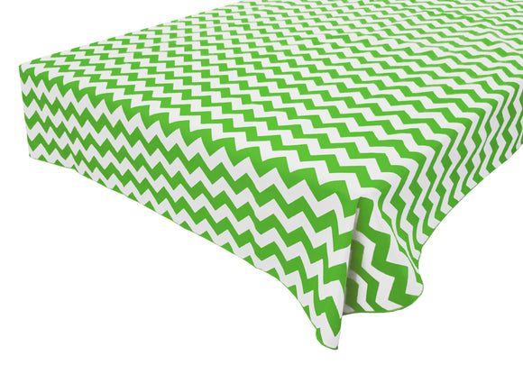 Cotton Tablecloth Chevron Zig Zag Print Green