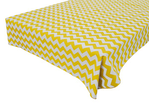 Cotton Tablecloth Chevron Zig Zag Print Yellow
