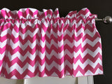 Cotton Window Valance Chevron Zig Zag 58 Inch Wide - Fuchsia