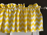 Cotton Window Valance Chevron Zig Zag 58 Inch Wide - Yellow
