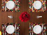 Chili Peppers Print Cotton Dinner Table Placemats Holiday Home Decoration 13" x 19" (Pack of 4)